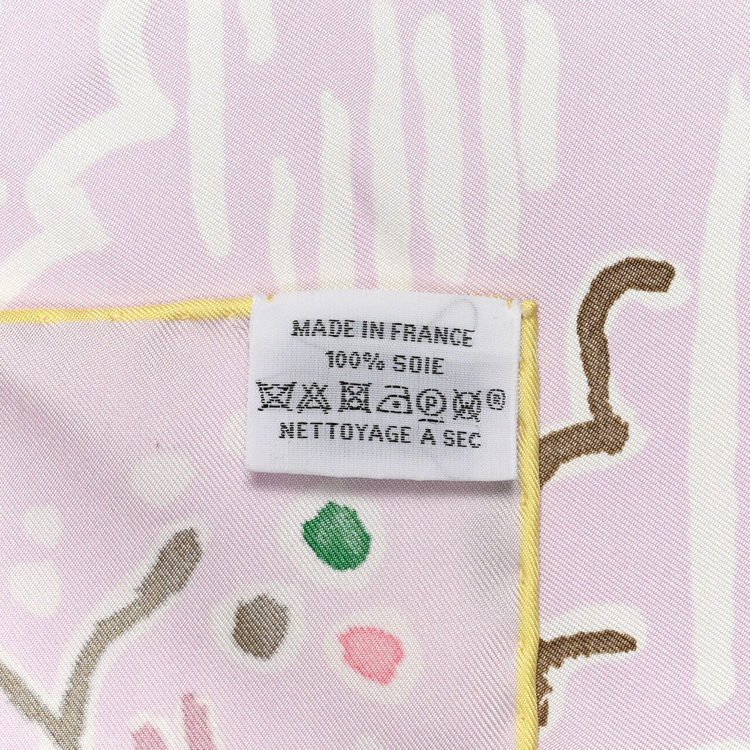 Hermes Silk Isola Di Primavera Scarf 90 Rose Pale Bleu Jaune 4 of 4