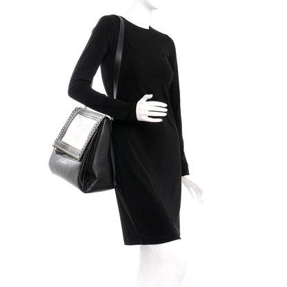 Givenchy Calfskin Studded Medium Pandora Pure Flap Bag Black White 2 of 9