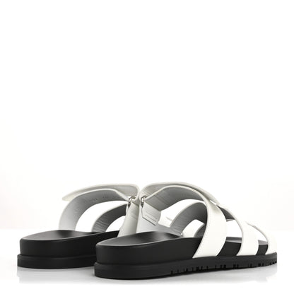 Hermes Calfskin Womens Chypre Sandals 40.5 White 5 of 10