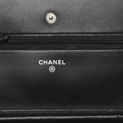 Chanel Lambskin Quilted Wallet On Chain WOC Black 6 of 13