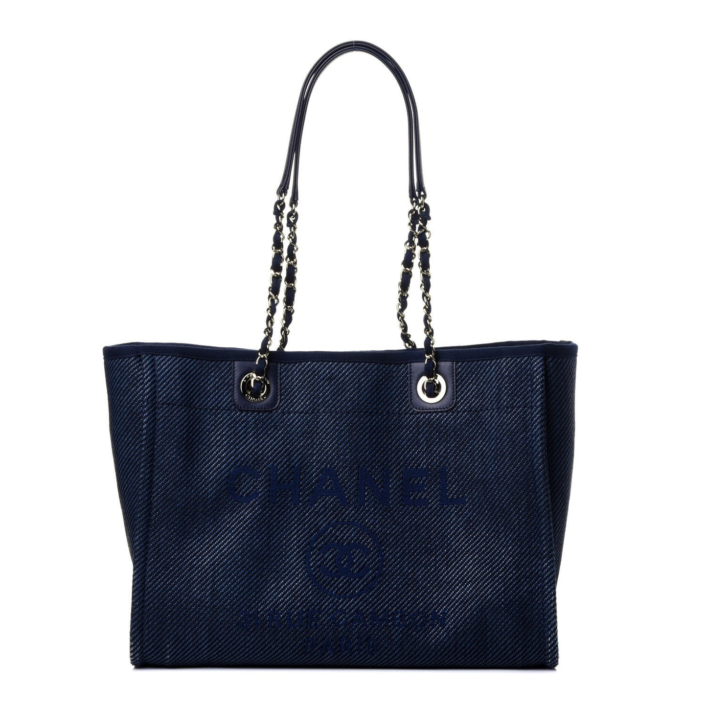 Mixed Fibers Small Deauville Tote Navy Blue