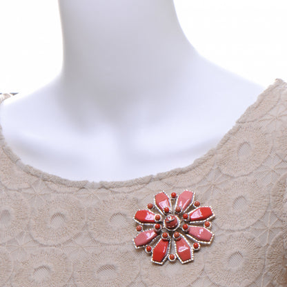 Chanel CC Gripoix Brooch Pin Pink Silver 2 of 5