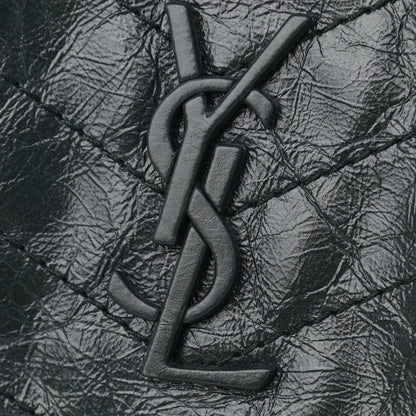 Saint Laurent Crinkled Calfskin Matelasse Monogram Medium Niki Chain Satchel Dark Green 12 of 12