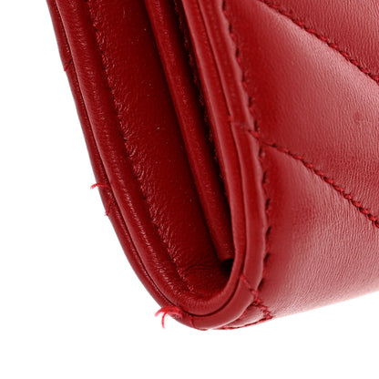 Saint Laurent Lambskin Y Quilted Monogram Large Loulou Flap Wallet Rouge Eros 8 of 9