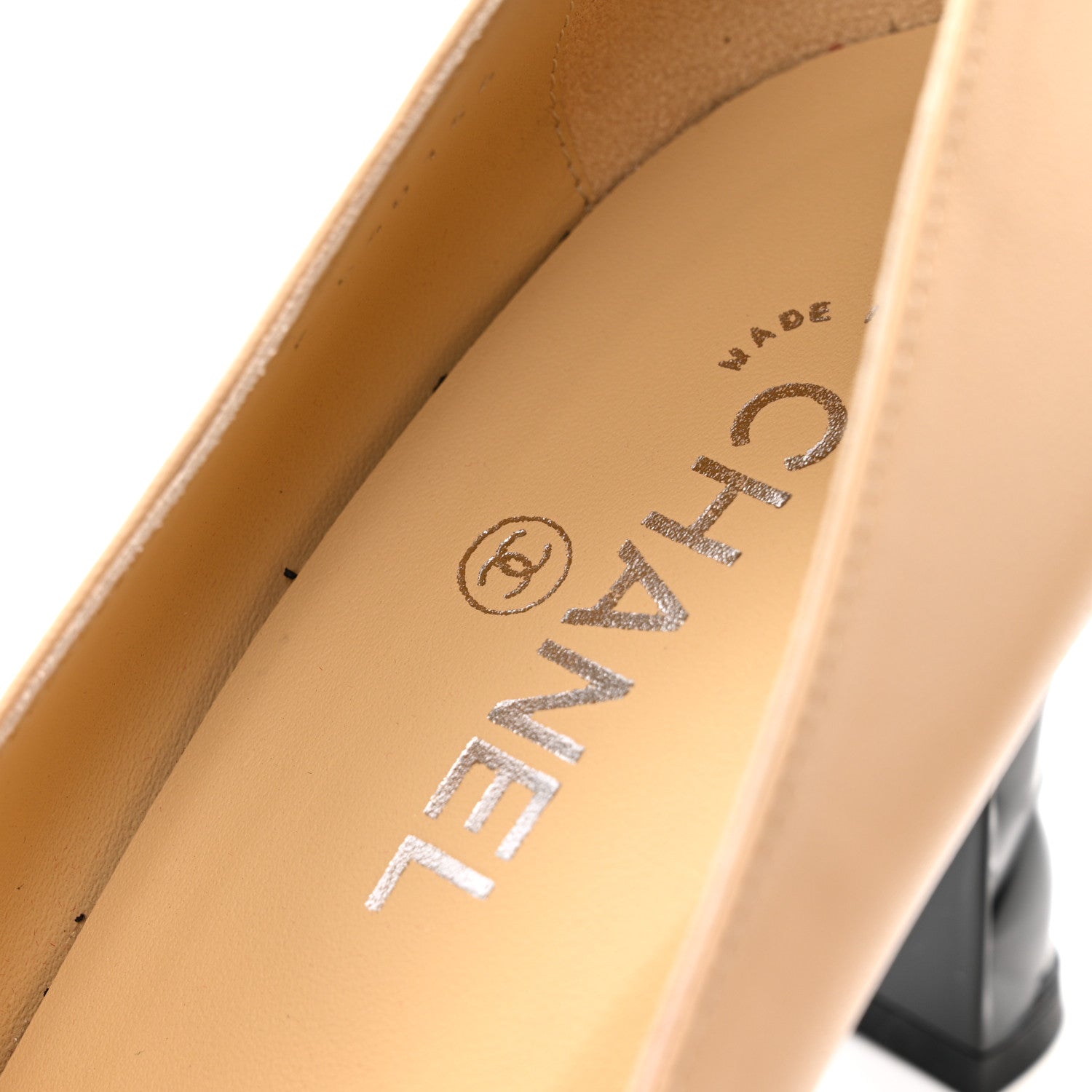 Chanel Lambskin Grosgrain Cap Toe Pumps 40 Beige Black 11 of 11