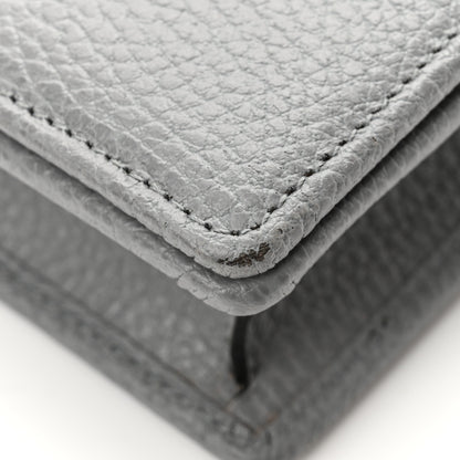 Gucci Dollar Calfskin Enamel Monochrome Mini GG Marmont Chain Wallet Deep Grey 11 of 12
