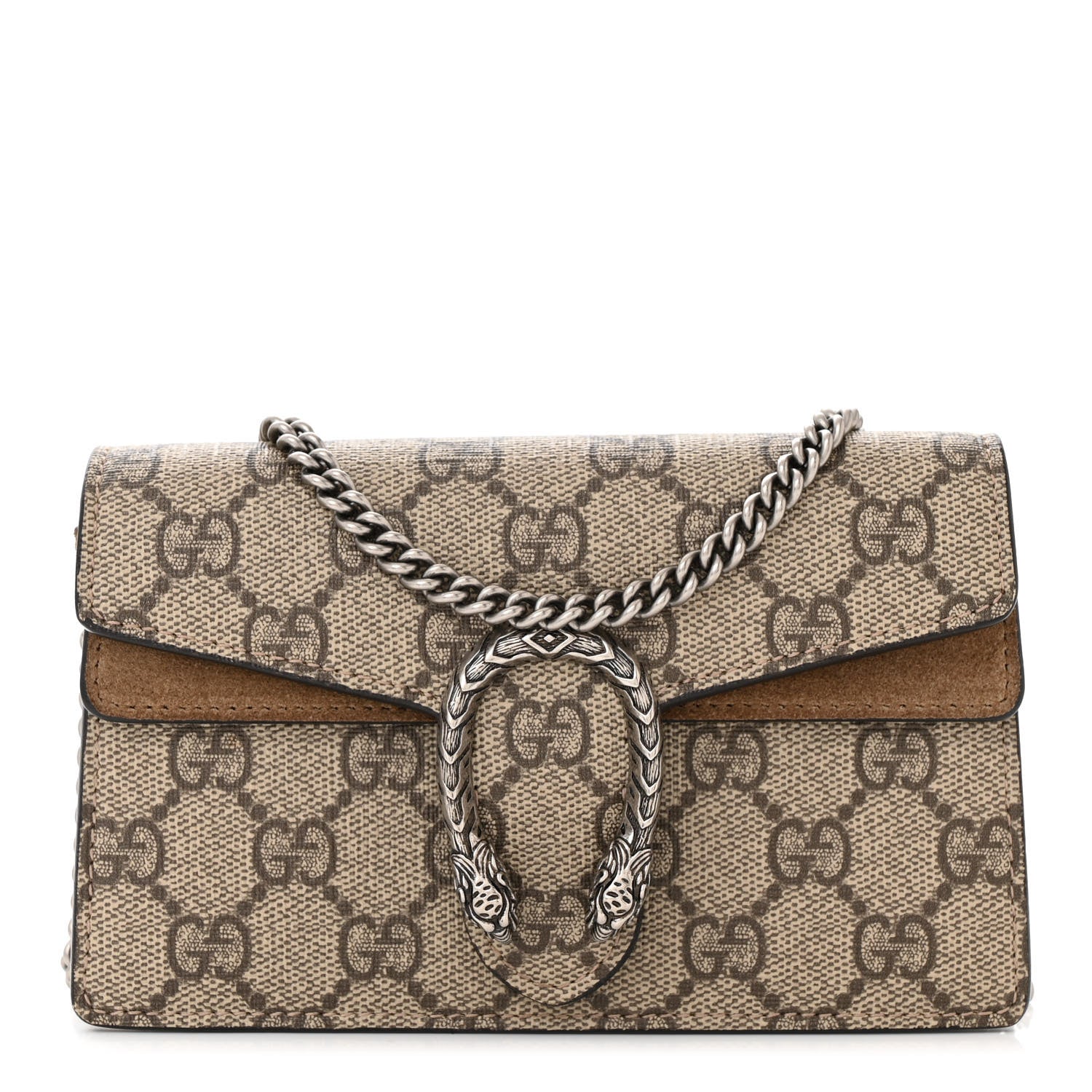 Gucci GG Supreme Monogram Super Mini Dionysus Shoulder Bag Taupe 1 of 10