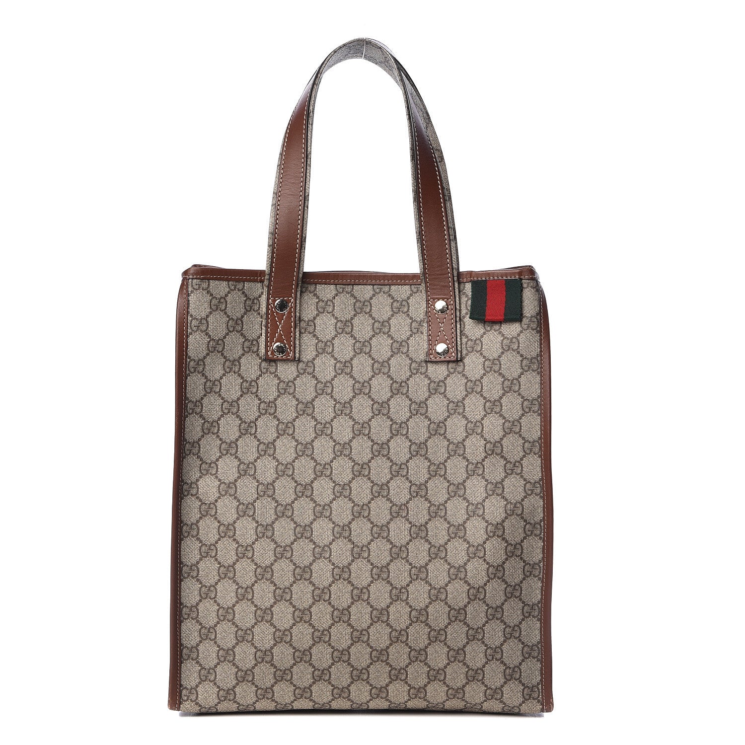 Gucci GG Plus Monogram Small Signature Web Loop Vertical Tote Light Brown 1 of 13
