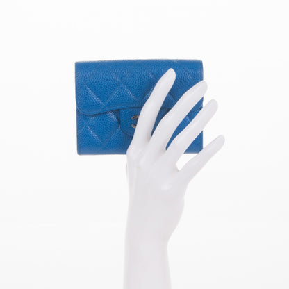Chanel Caviar Quilted Card Holder Blue 2 of 8