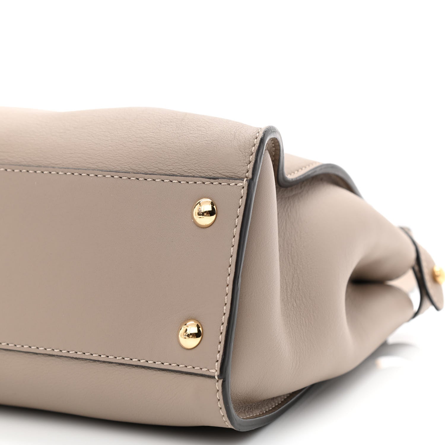 Fendi Vitello Seta Shiny Nappa Plexiglass Medium Peekaboo I SEE U Satchel Tortora 11 of 11