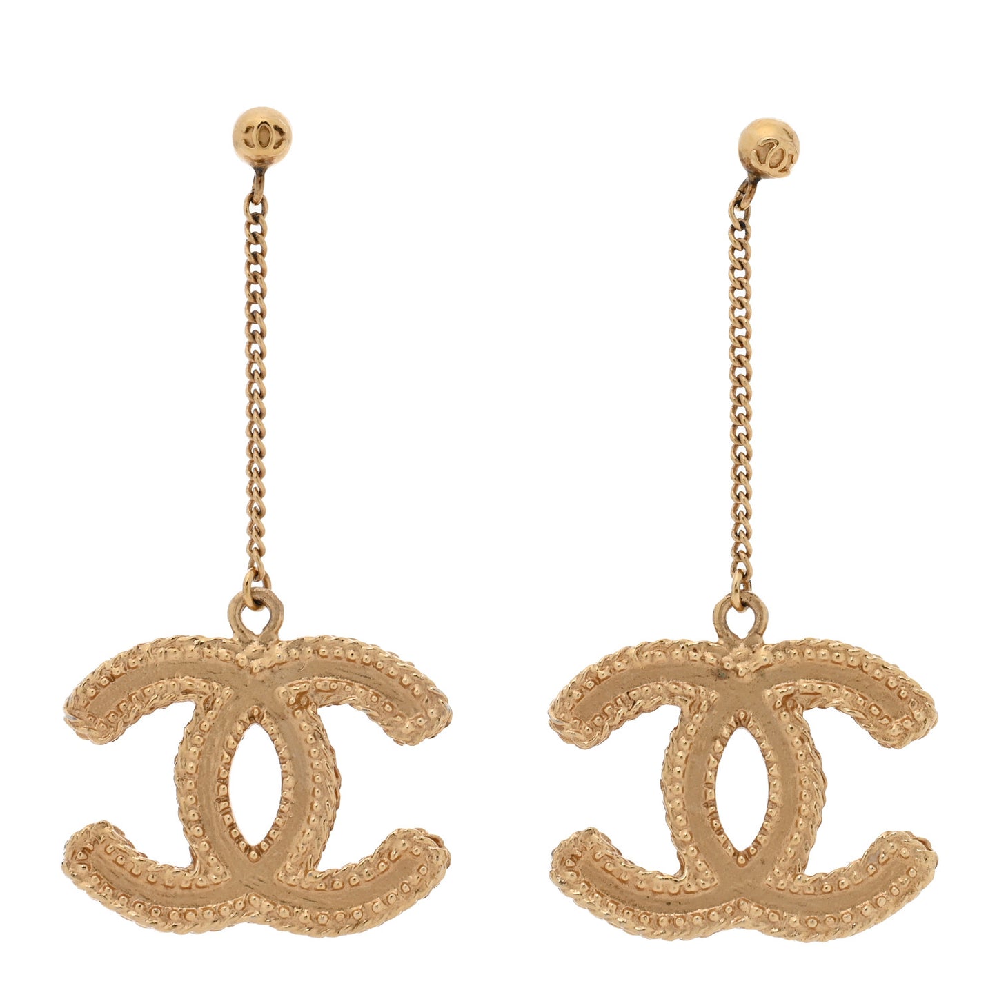 CC Drop Earrings Matte Gold