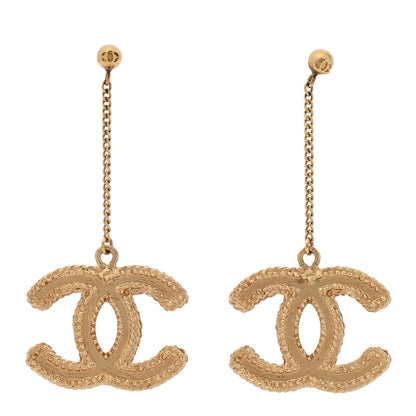 Chanel CC Drop Earrings Matte Gold 1 of 5