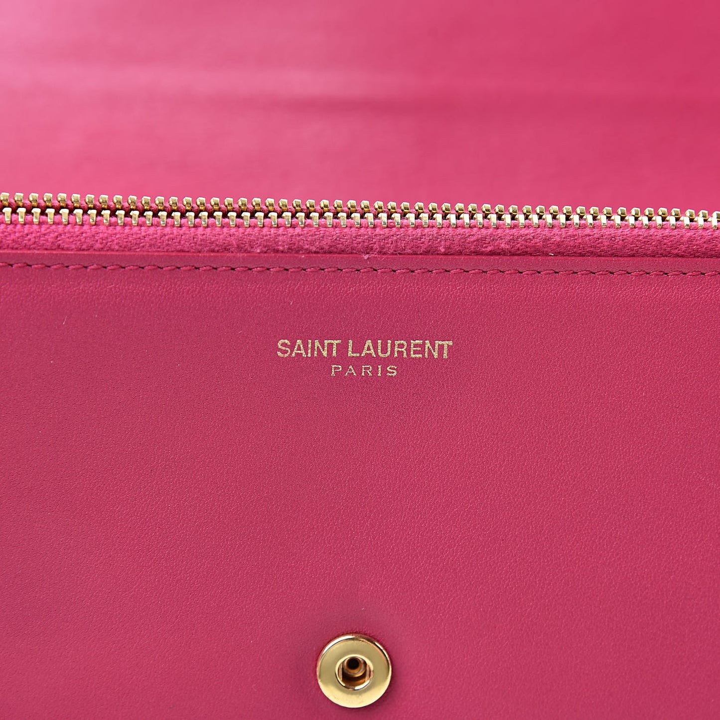 Calfskin Classic Y Ligne Clutch Fuchsia