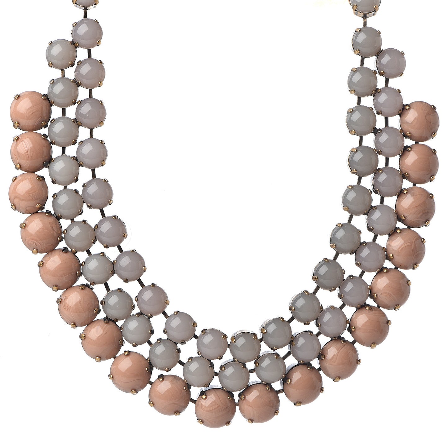 Resin Beaded Multi Strand Necklace Pink