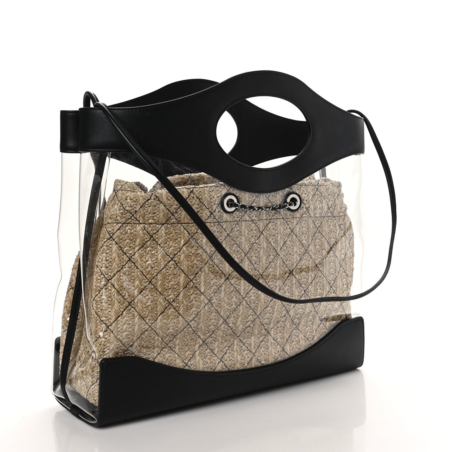 Calfskin PVC Quilted Chanel 31 Bag Black