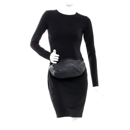 Chanel Lambskin Quilted Banane Waist Bag Fanny Pack Black 2 of 8