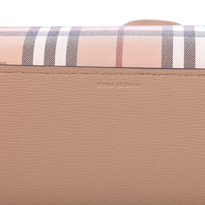 Burberry Grainy Calfskin Haymarket Check Medium Reversible Tote Camel 13 of 18