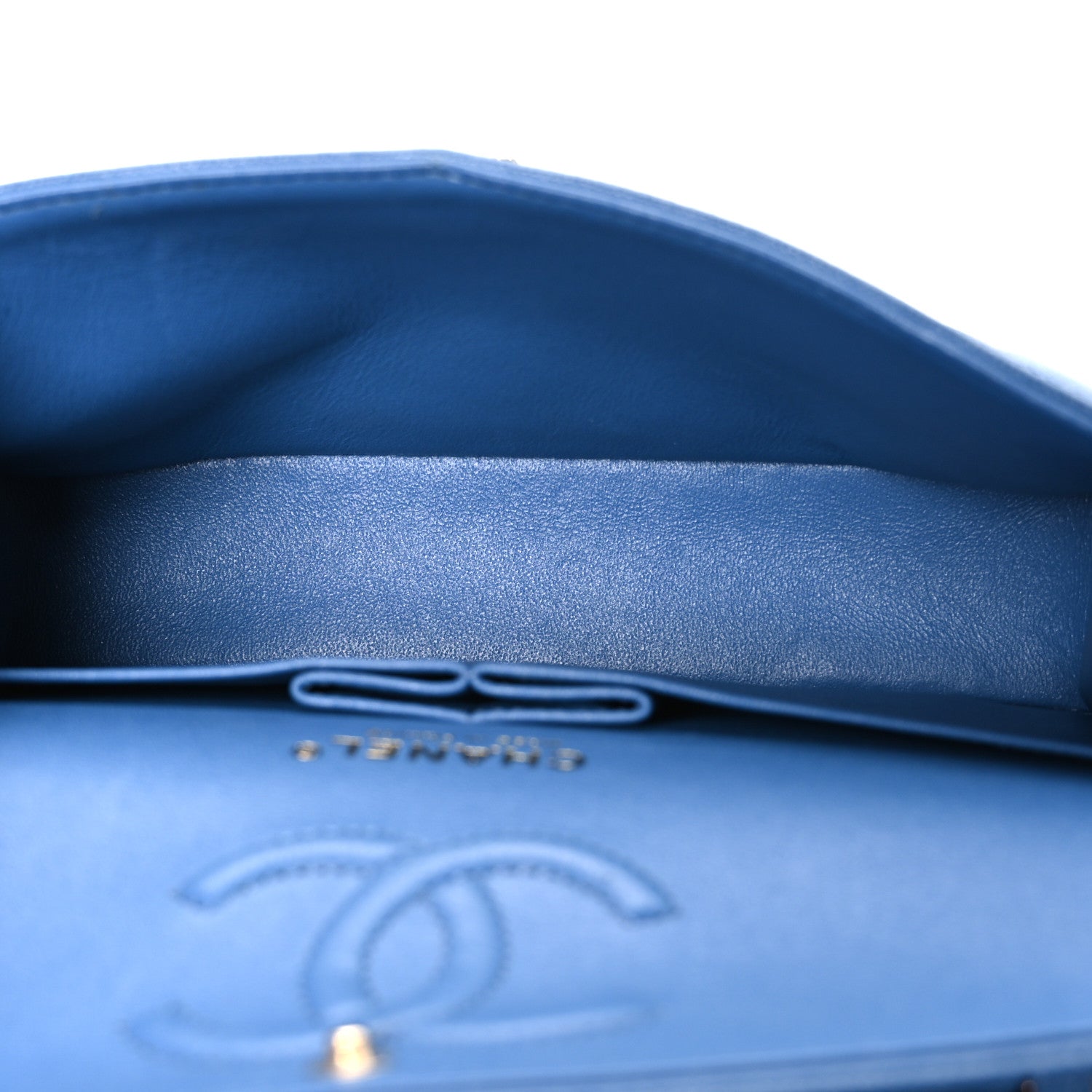 Chanel Caviar Quilted Medium Double Flap Blue 4 of 9