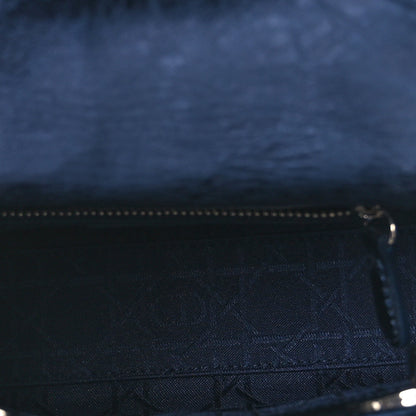 Christian Dior Metallic Crinkled Lambskin Cannage Mini Lady Dior Blue 5 of 12