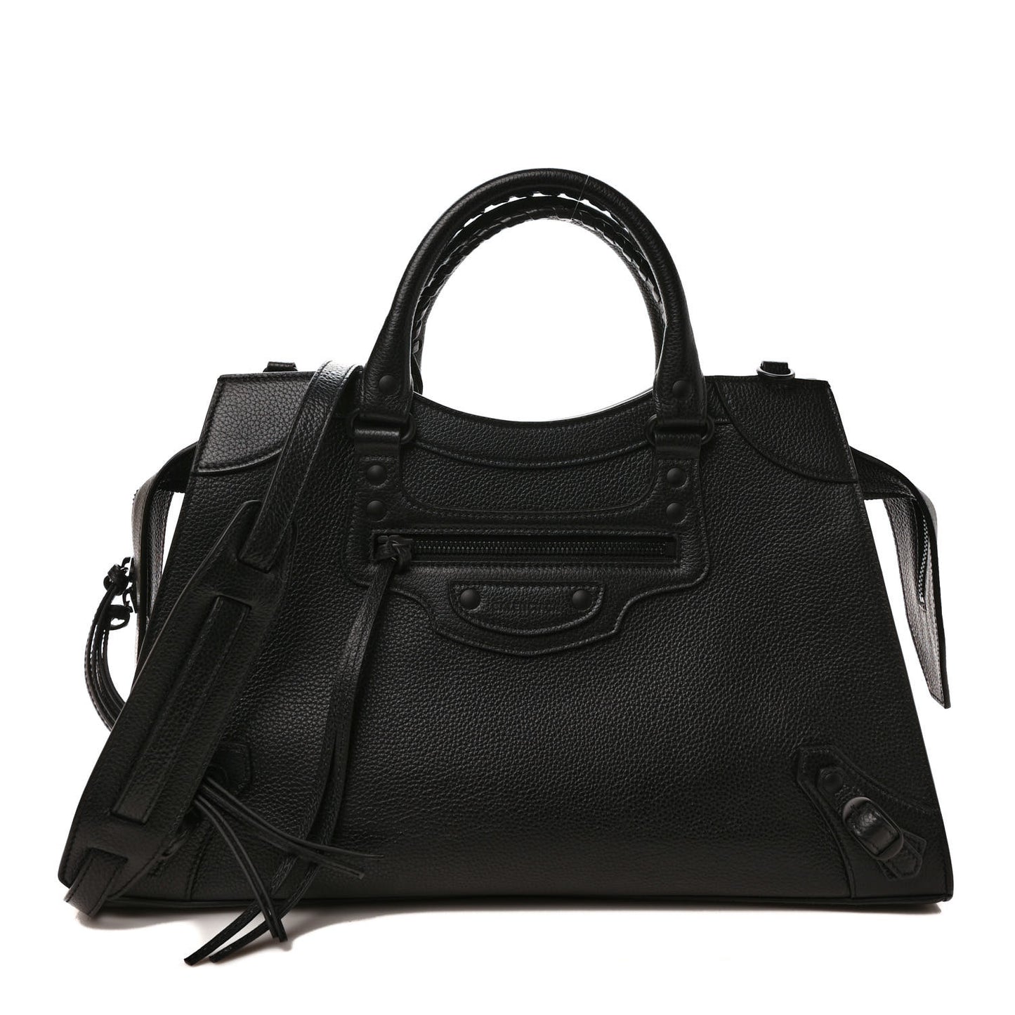 Grained Calfskin Black Hardware Neo Classic City Black