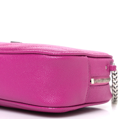 Saint Laurent Grain De Poudre Matelasse Monogram Mini Lou Camera Bag Fuxia Electrique 10 of 10