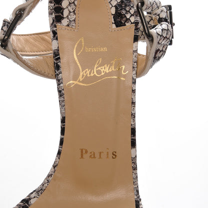 Christian Louboutin Watersnake Print Cataclou 120 Wedge Sandals 36 Roccia Gun Metal 8 of 8