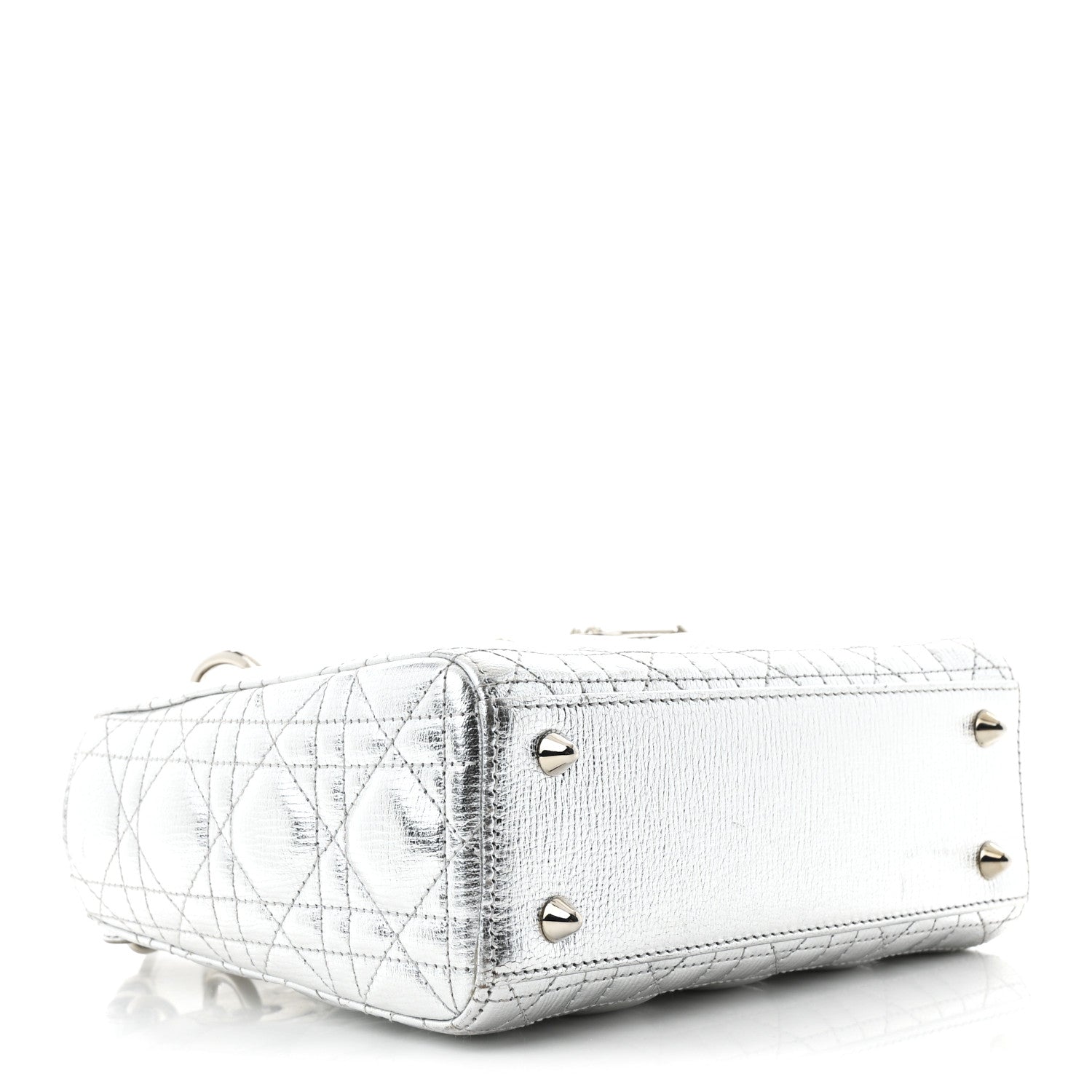 Christian Dior Metallic Grained Calfskin Cannage Small Lucky