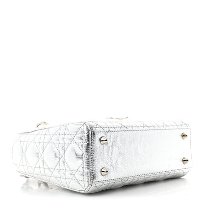 Christian Dior Metallic Grained Calfskin Cannage Small Lucky Badges My Lady Dior Silver 4 of 10