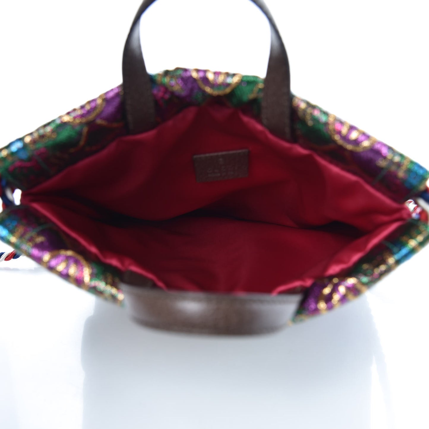 Brocade Animalier Bow Drawstring Backpack Multicolor
