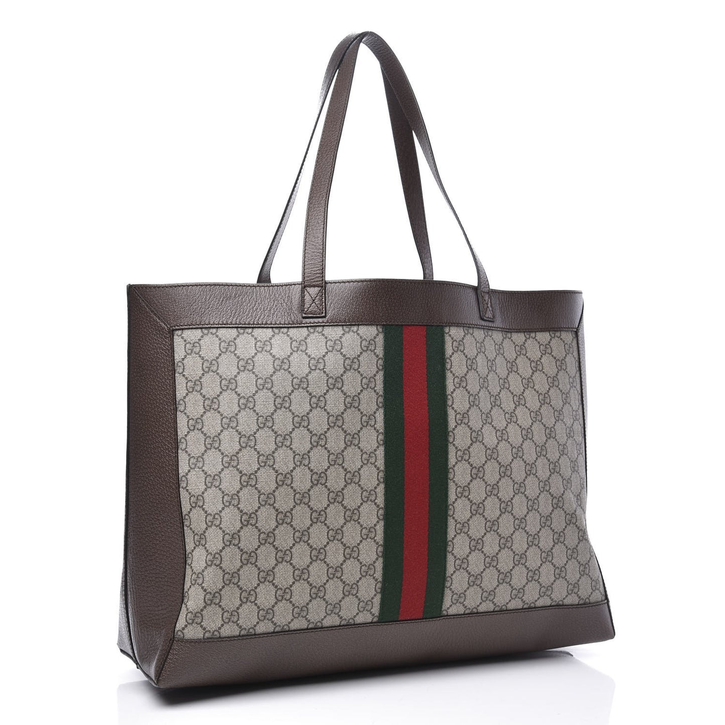 GG Supreme Monogram Web Ophidia Tote Brown