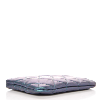 Chanel Iridescent Lambskin Quilted Small Cosmetic Case Turquoise 4 of 8