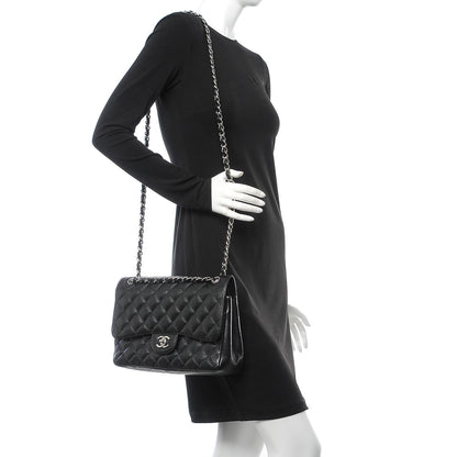 Chanel Caviar Quilted Jumbo Double Flap Black 3 of 13