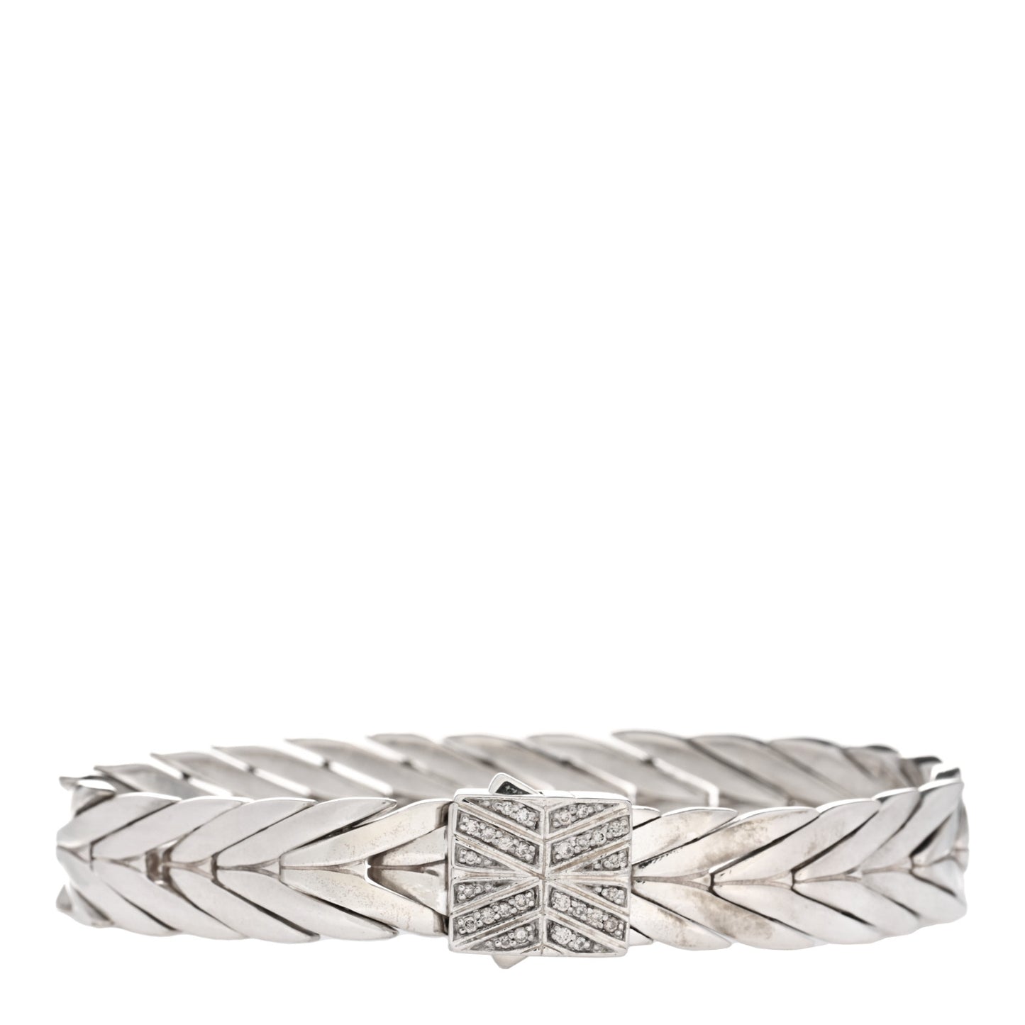 Sterling Silver Diamond 11mm Modern Chain Bracelet