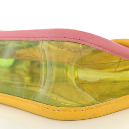 Chanel PVC Lambskin Stitched Medium Coco Splash Flap Yellow Green Pink 10 of 12