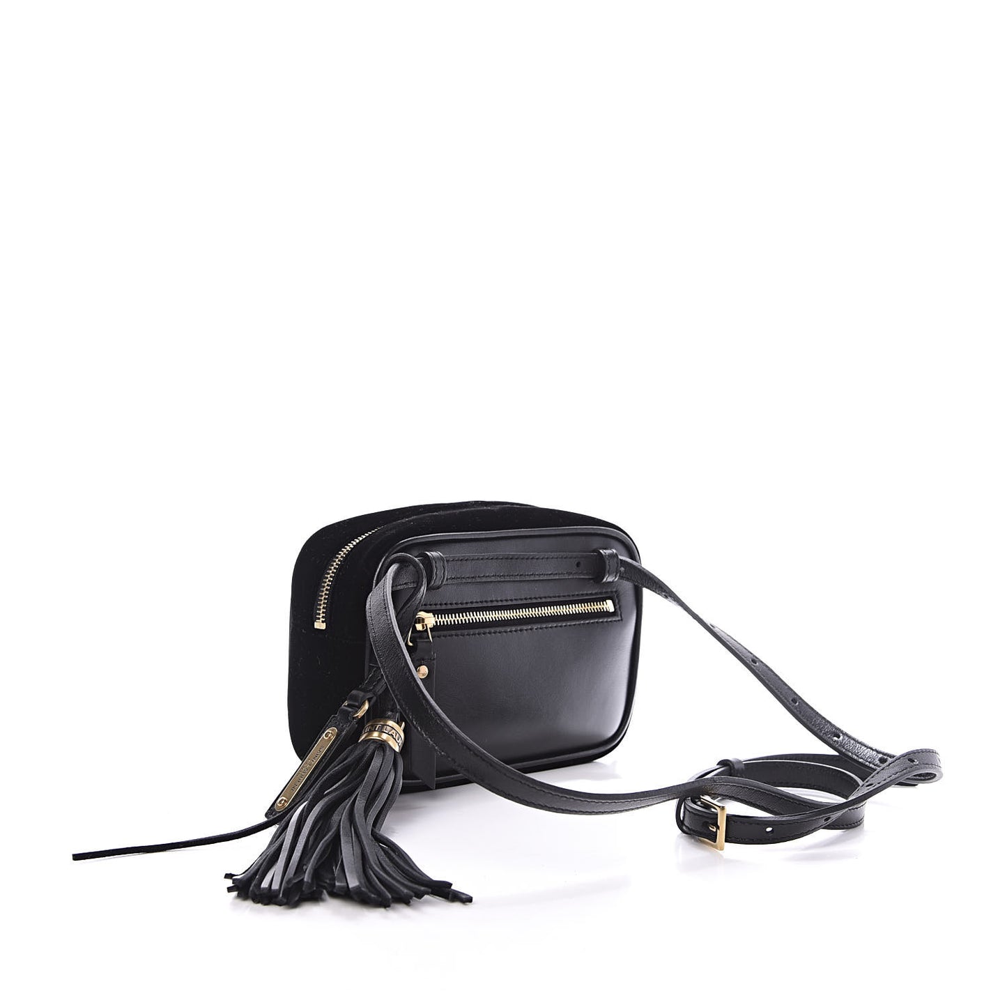 Velour Matelasse Monogram Lou Belt Bag Black