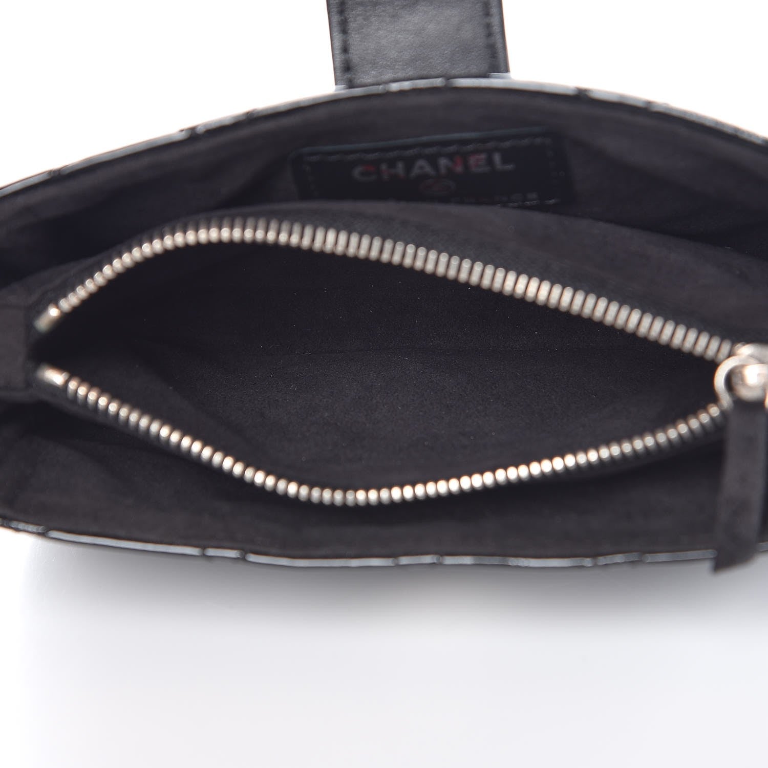 Chanel Patent Quilted Mini Phone Holder Clutch Black 5 of 7