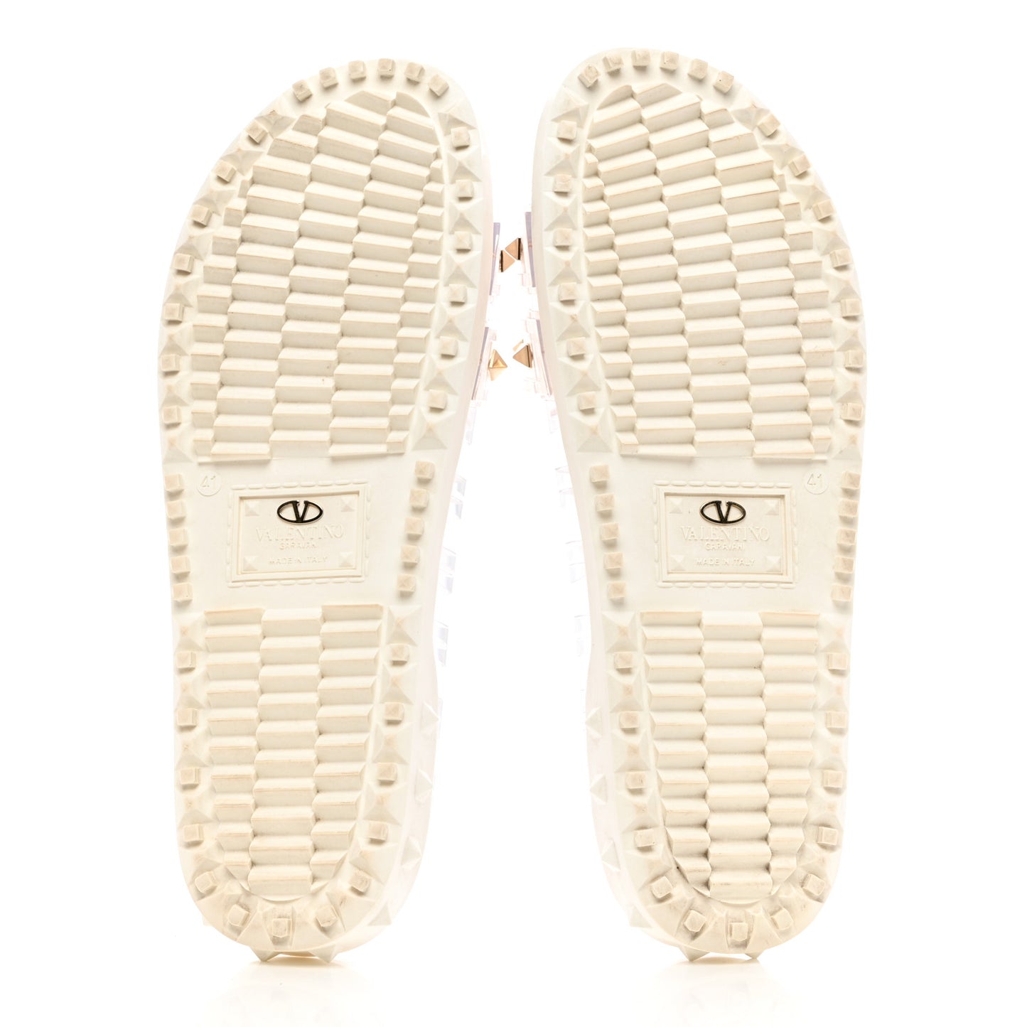 PVC Jelly Rockstud Slide Sandals 41 Clear