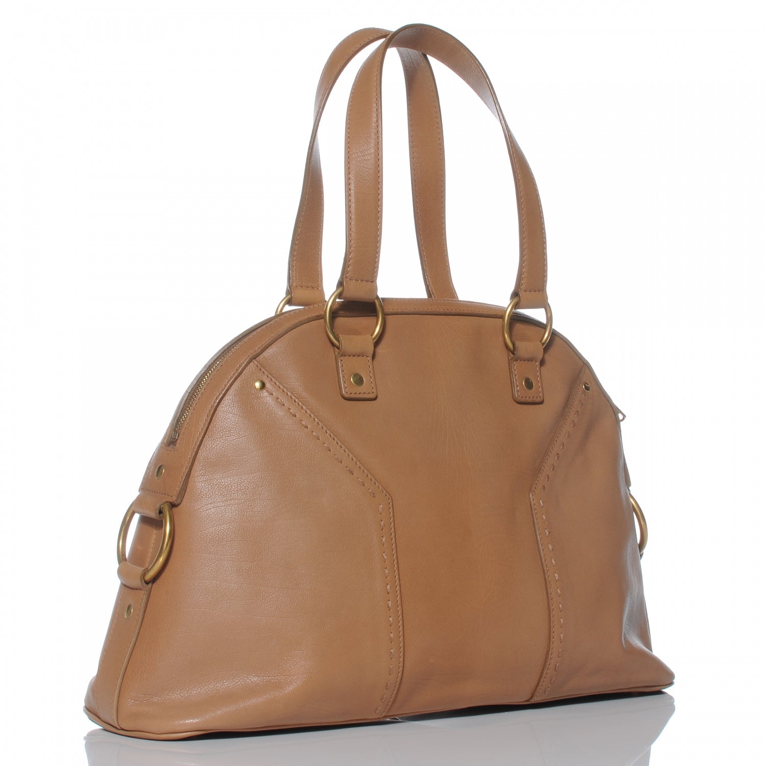 Saint Laurent Leather Large Muse Tan 3 of 8