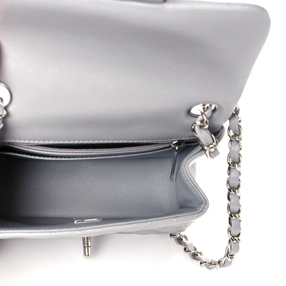 Chanel Lambskin Quilted Mini Square Flap Light Grey 5 of 11