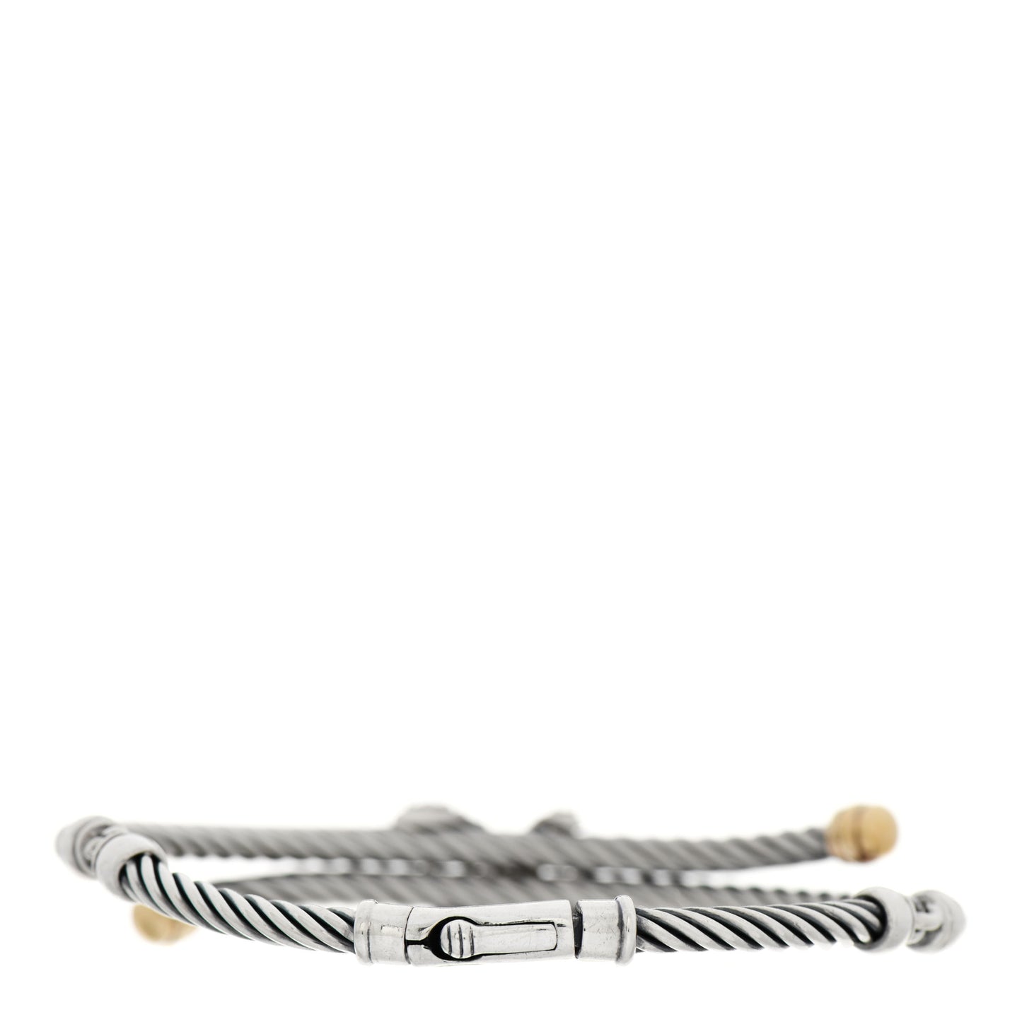 Sterling Silver 18K Yellow Gold Diamond Crossover X Station Bypass Bracelet