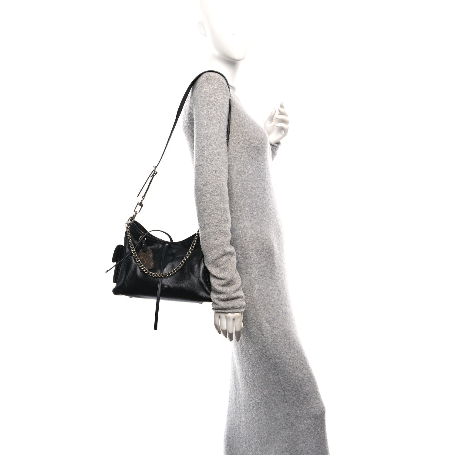 Louis Vuitton Lambskin CarryAll Cargo Vibe PM Black 2 of 9