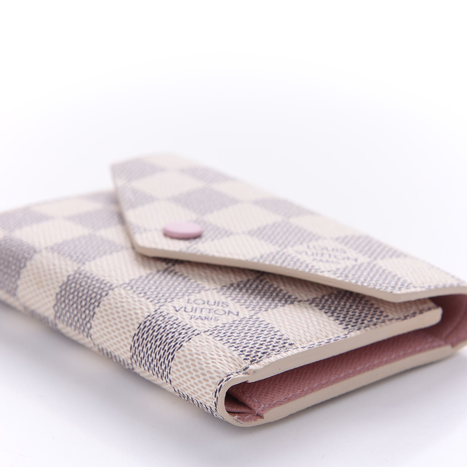 Louis Vuitton Damier Azur Victorine Wallet Rose Ballerine 7 of 10