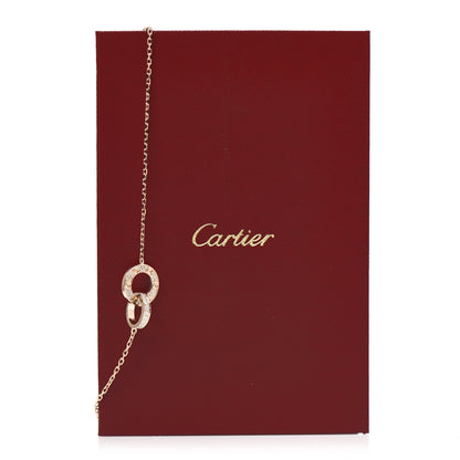 Cartier 18K Pink Gold Diamond Interlocking LOVE Paved Necklace 6 of 6