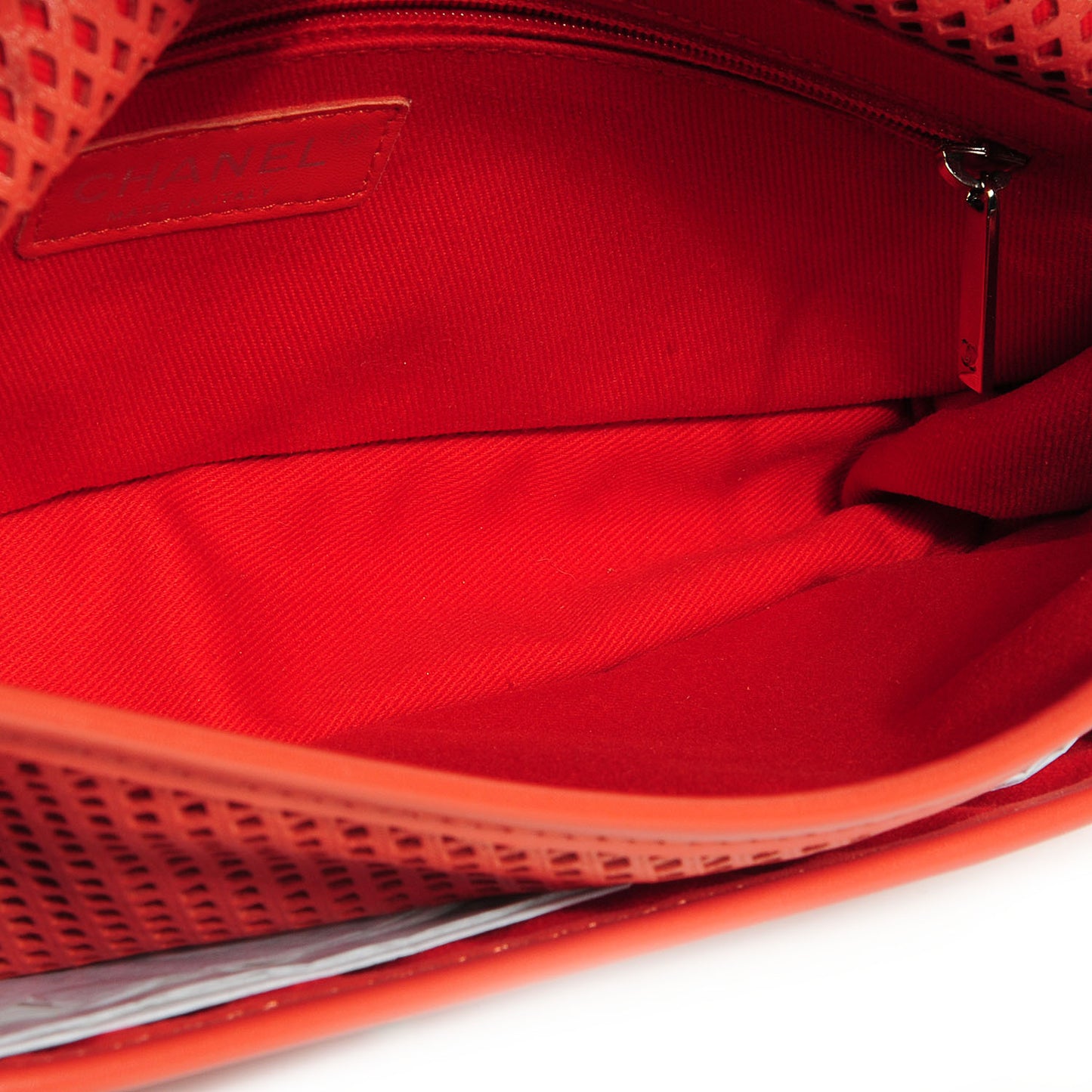 Perforated Calfskin Up In The Air Flap Red