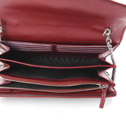 Gucci Tweed GG Monogram Mini Dionysus Chain Wallet Black White Romantic Cherry 4 of 9