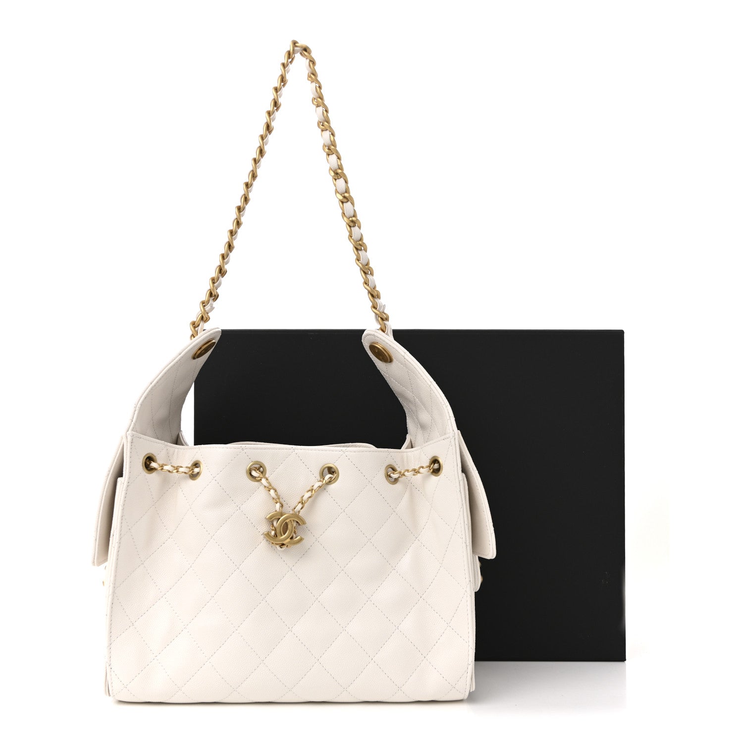 Chanel Caviar Quilted Small Chanel 25 Handbag White 11 of 11