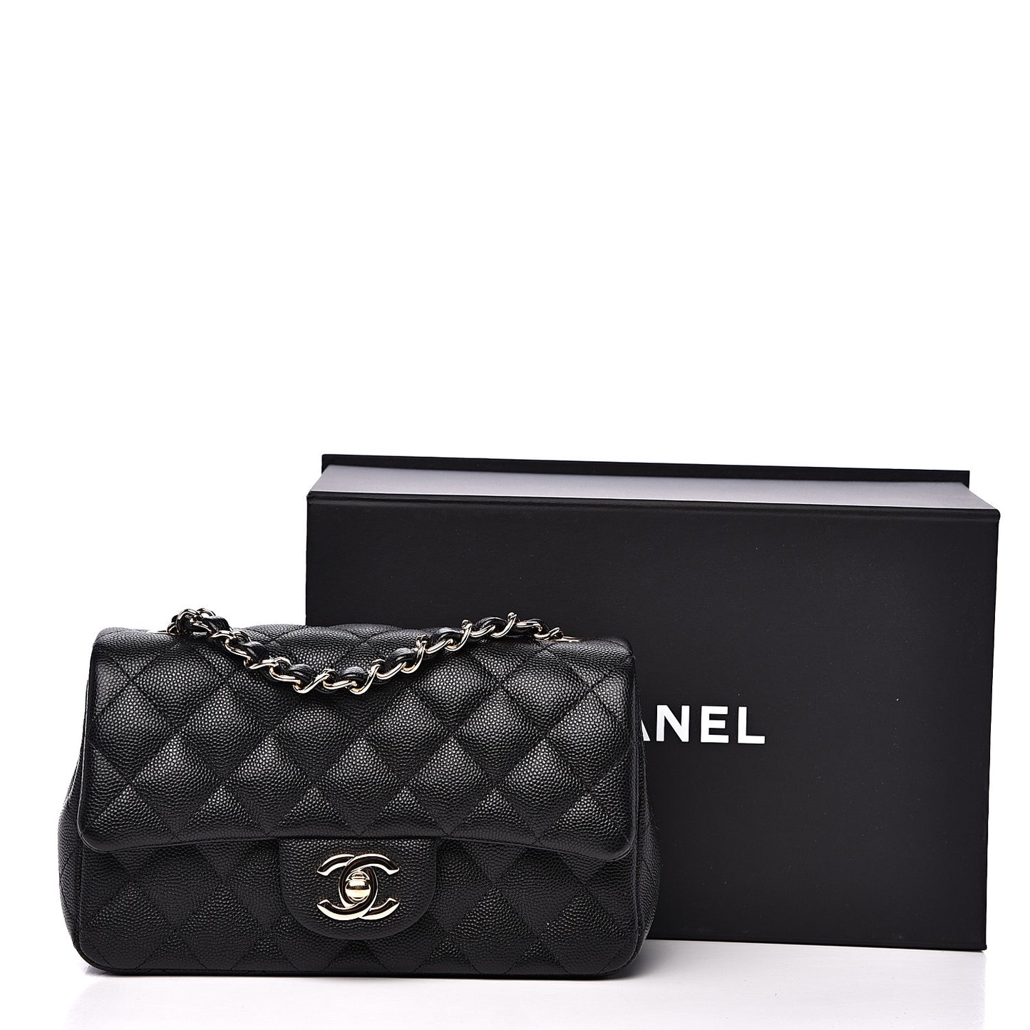Caviar Quilted Mini Rectangular Flap Black