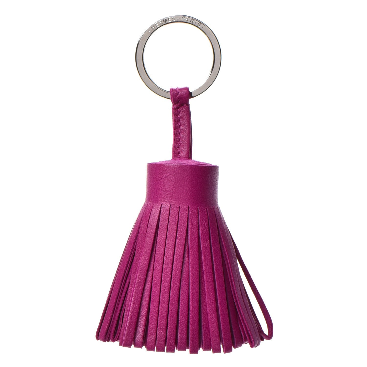 Hermes Lambskin Carmen Tassel Key Holder Rose Pourpre 1 of 5