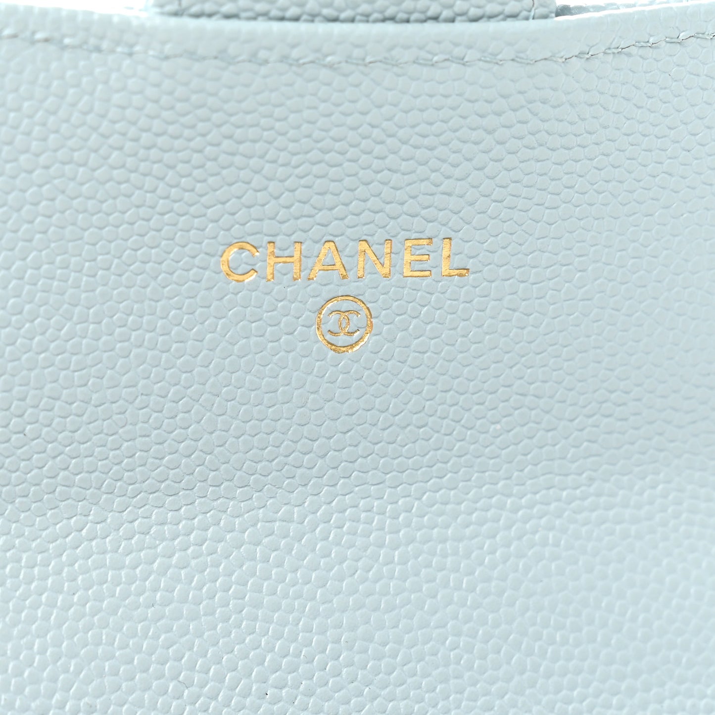 Caviar Quilted Medium Gusset Flap Wallet Light Blue