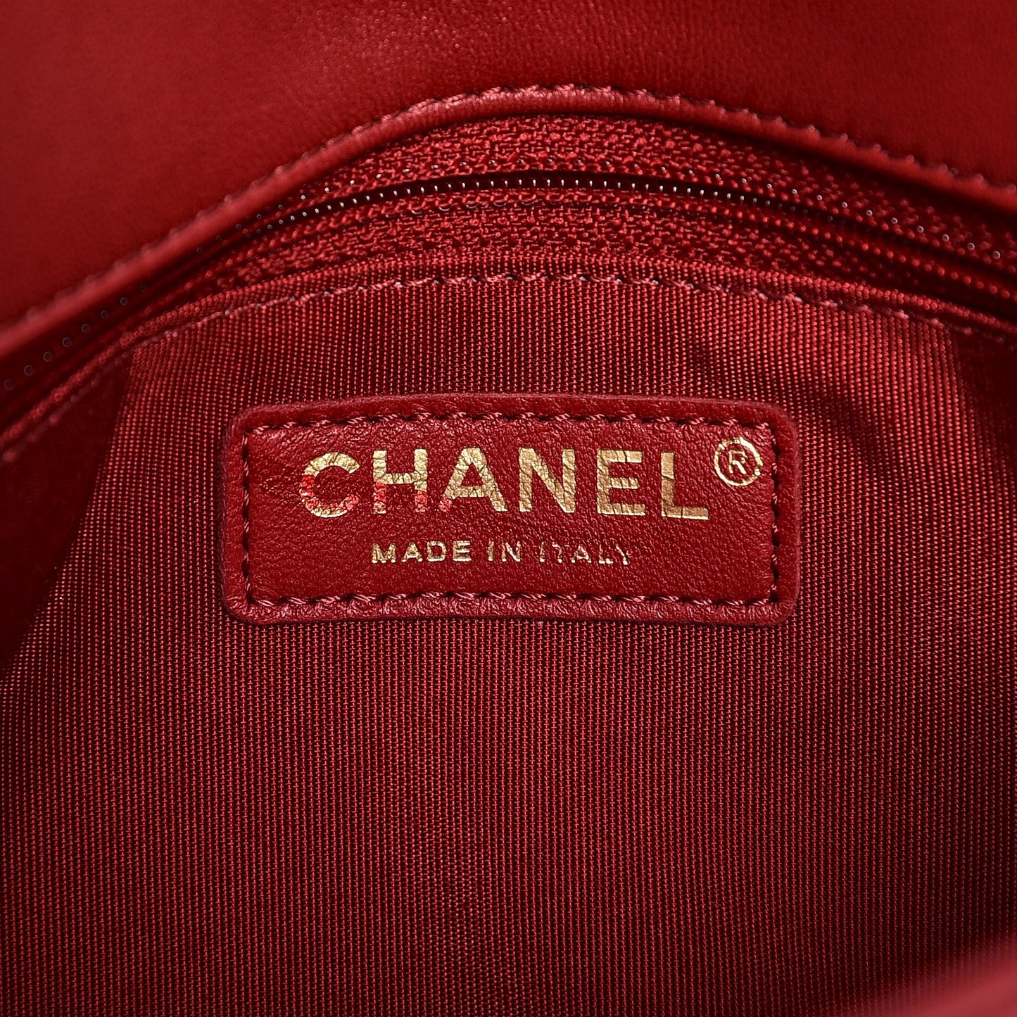 Lambskin Quilted Large CC Unchained Crossbody Red